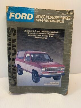 Ford Repair Manual Cover - Black & Light Blue